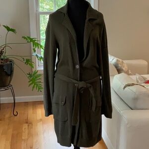 Banana Republic size XL Green cardigan in midi.